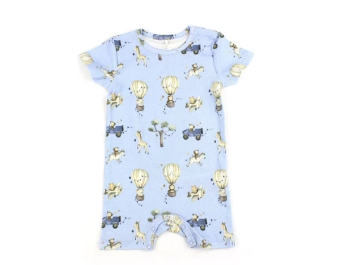 Name It chambray blue melange dyreprint sunsuit